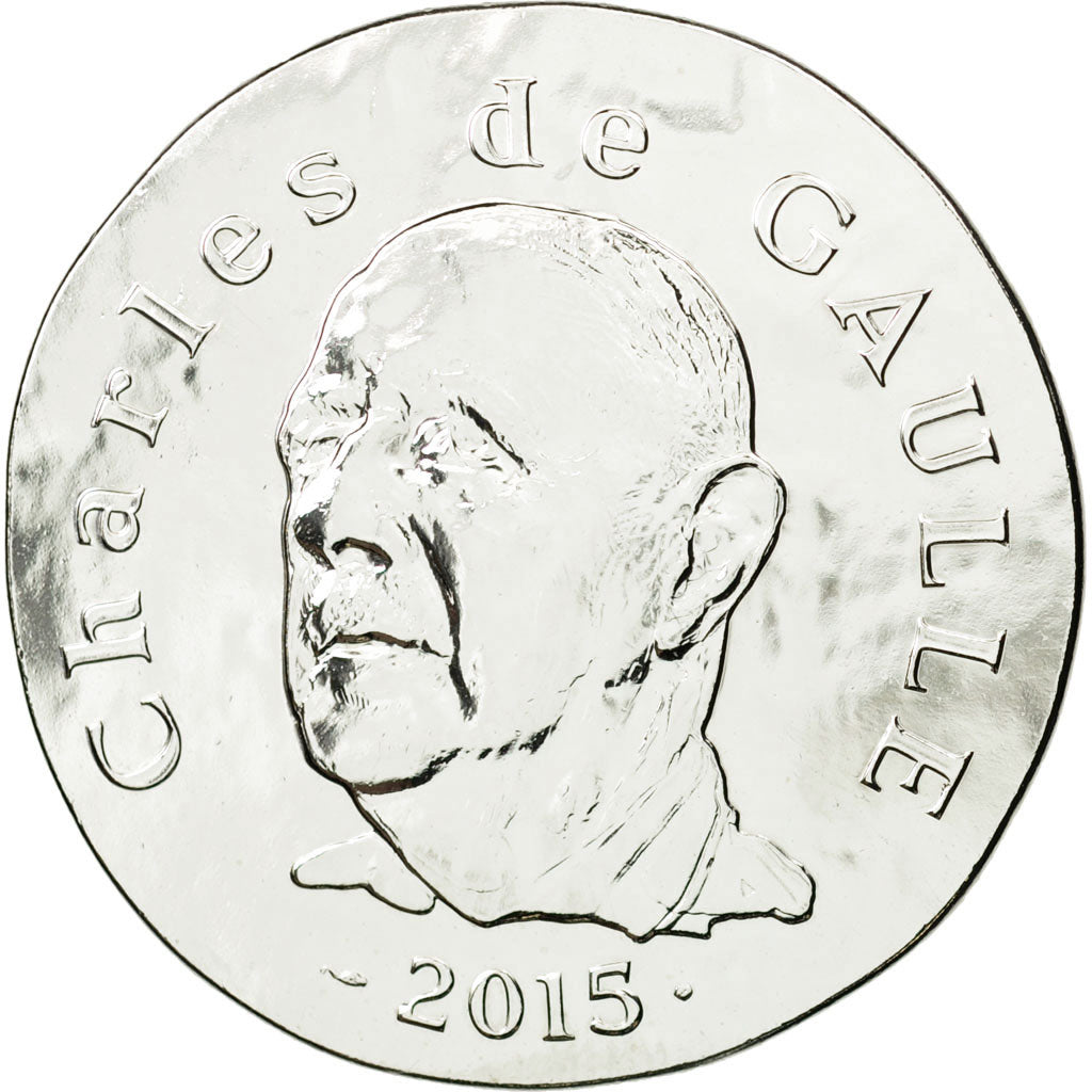 France, Monnaie de Paris, 10 Euro, Charles De Gaulle, 2015, MS(65-70), Silver