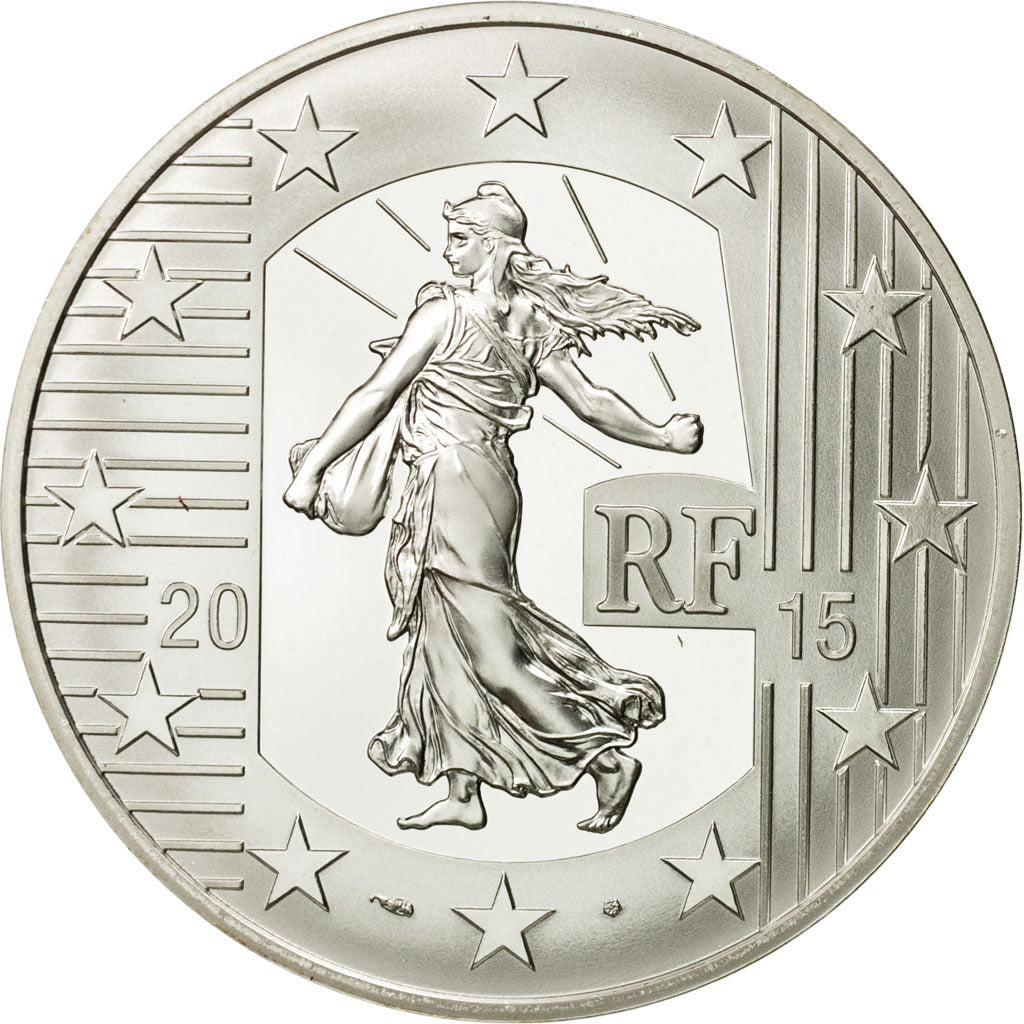 France, Monnaie de Paris, 10 Euro, Semeuse, 2015, MS(65-70), Silver