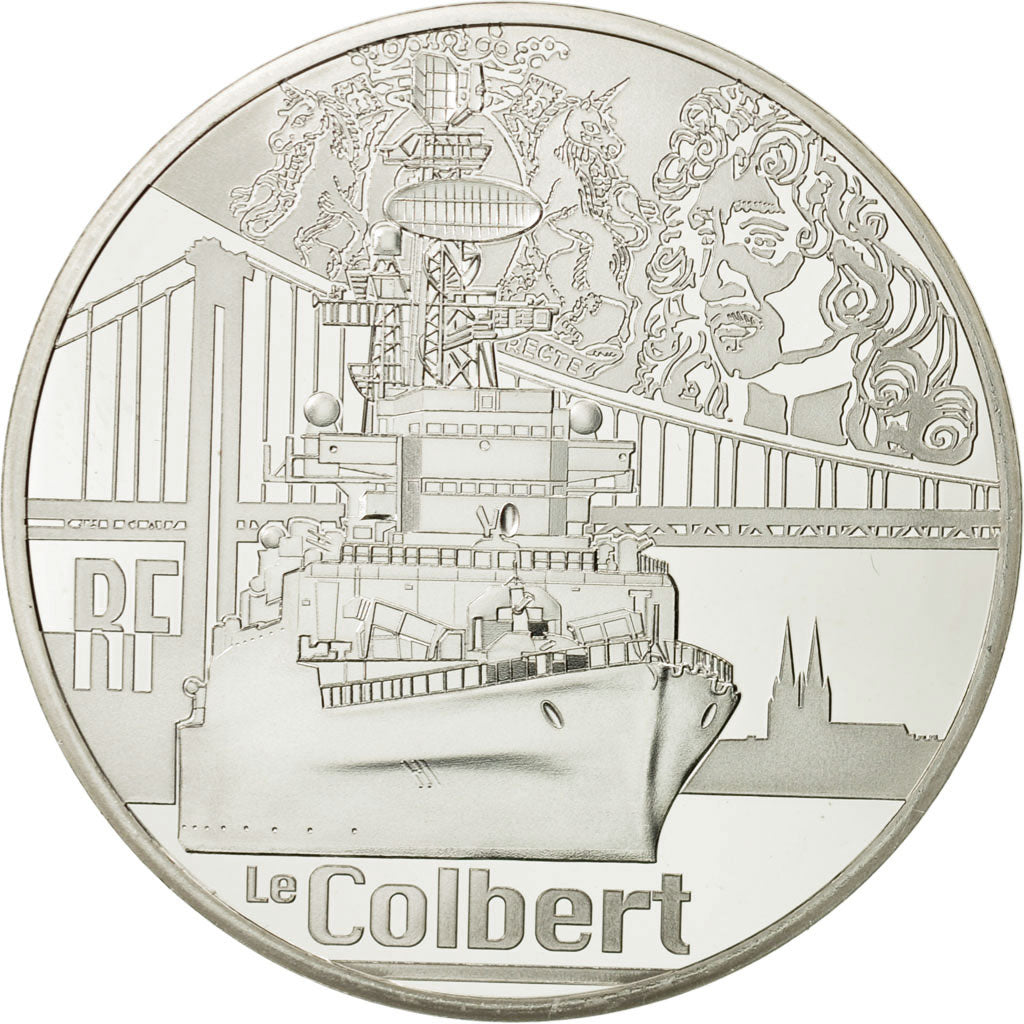 France, Monnaie de Paris, 10 Euro, Colbert, 2015, MS(65-70), Silver