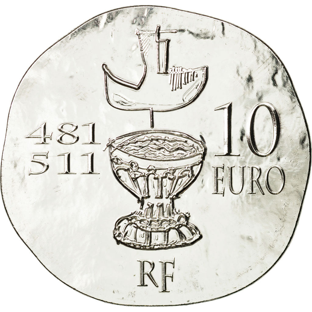 France, Monnaie de Paris, 10 Euro, Clovis, 2011, MS(65-70), Silver, KM:1800
