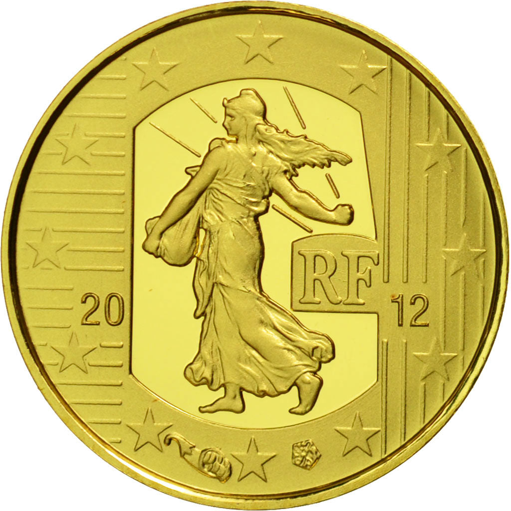 France, Monnaie de Paris, 5 Euro, Semeuse, 2012, MS(65-70), Gold, KM:1890