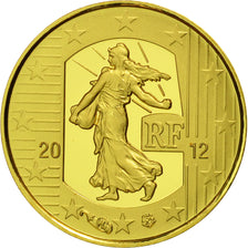 France, Monnaie de Paris, 5 Euro, Semeuse, 2012, MS(65-70), Gold, KM:1890