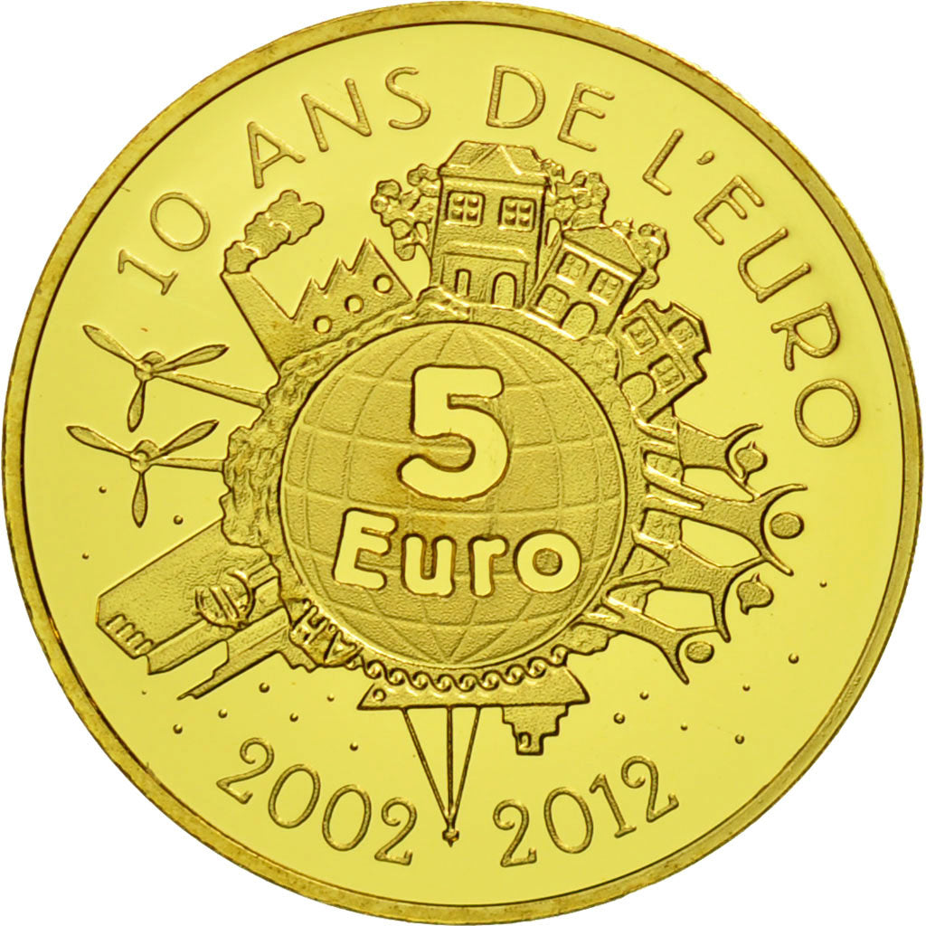 France, Monnaie de Paris, 5 Euro, Semeuse, 2012, MS(65-70), Gold, KM:1890