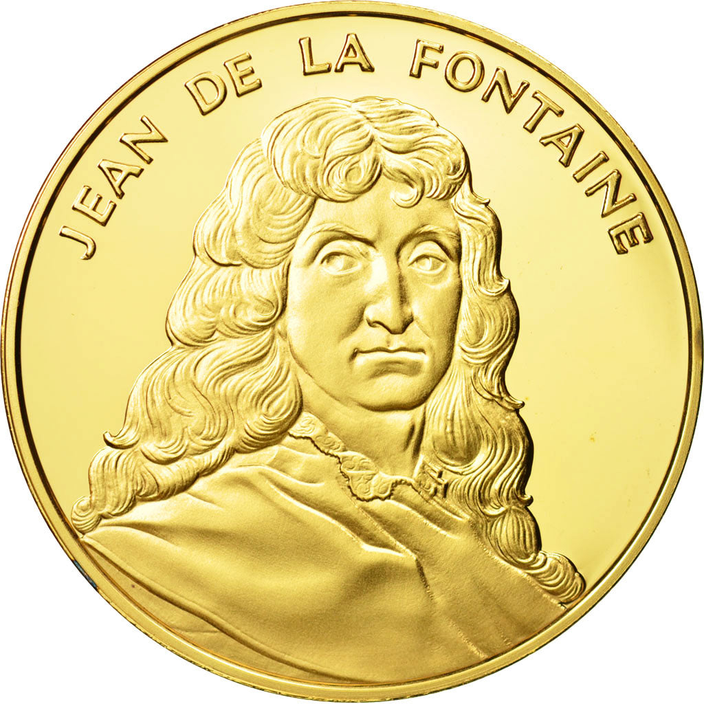 France, Medal, Jean de la Fontaine, Undated, MS(63), Vermeil