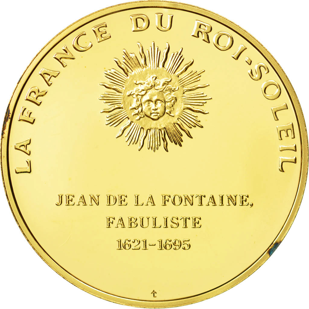 France, Medal, Jean de la Fontaine, Undated, MS(63), Vermeil