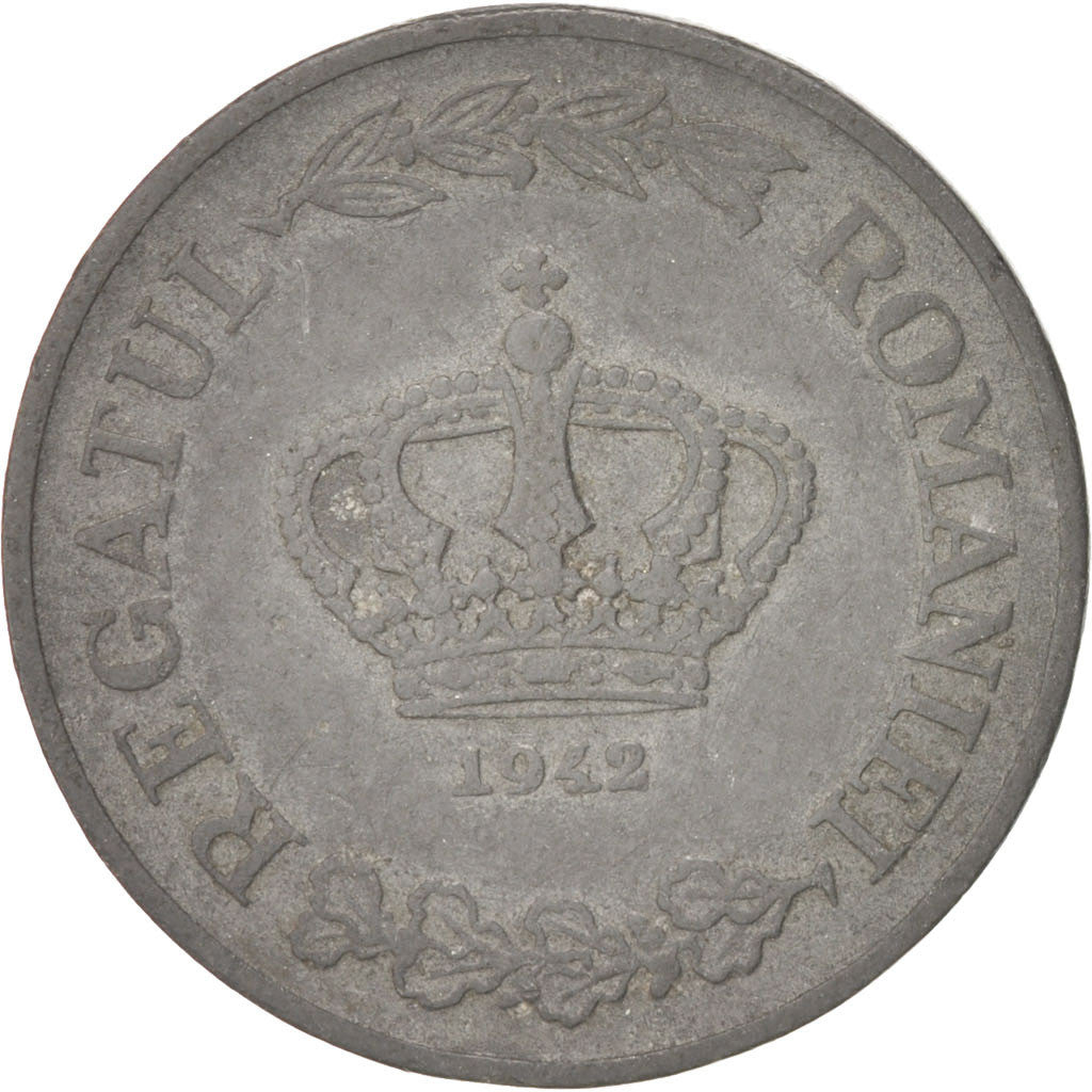 Romania, Mihai I, 5 Lei, 1942, BB+, Zinco, KM:61