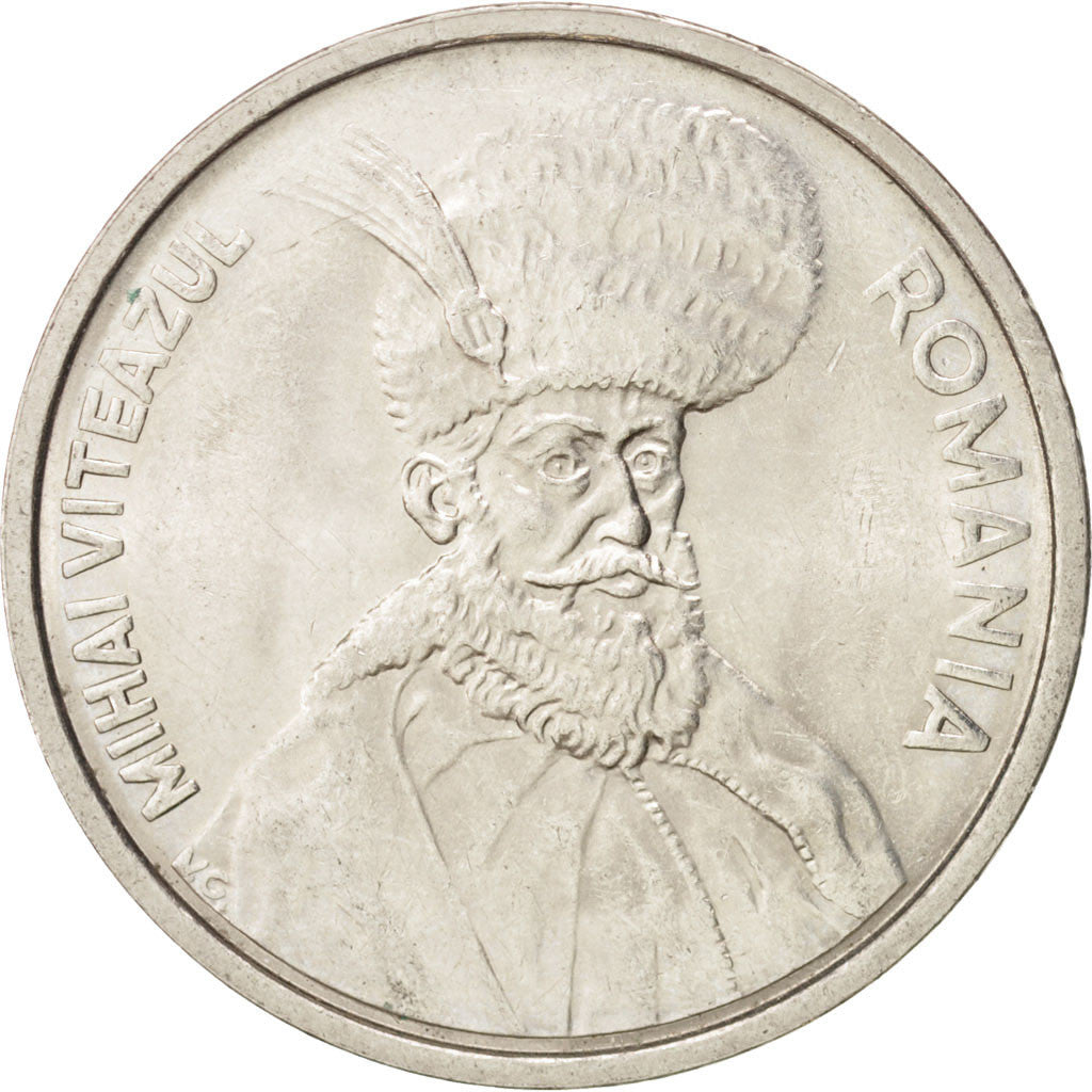 ROMANIA, 100 Lei, 1991, KM #111, MS(63), Nickel Plated Steel, 29