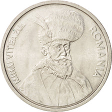 ROMANIA, 100 Lei, 1991, KM #111, MS(63), Nickel Plated Steel, 29