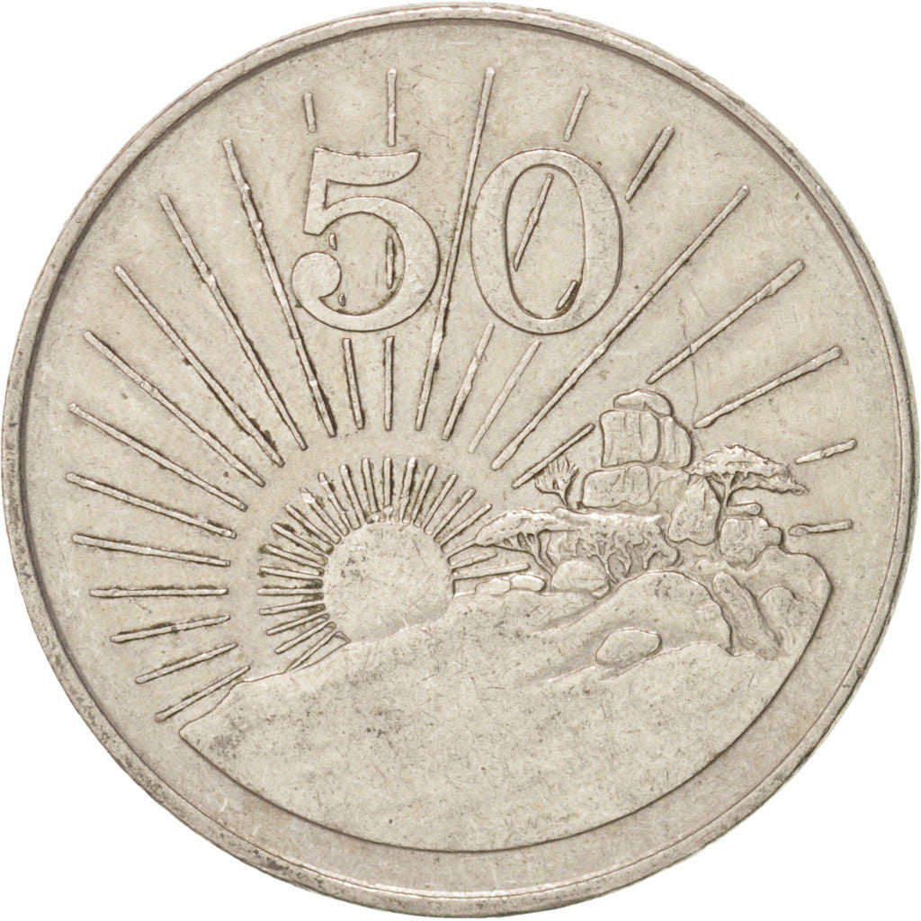 Moneta, Zimbabwe, 50 Cents, 1980, BB, Rame-nichel, KM:5