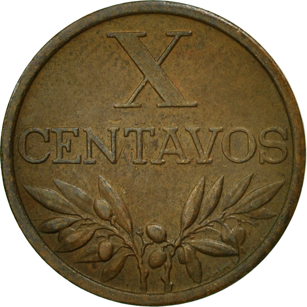 Moneda, Portugal, 10 Centavos, 1962, MBC, Bronce, KM:583