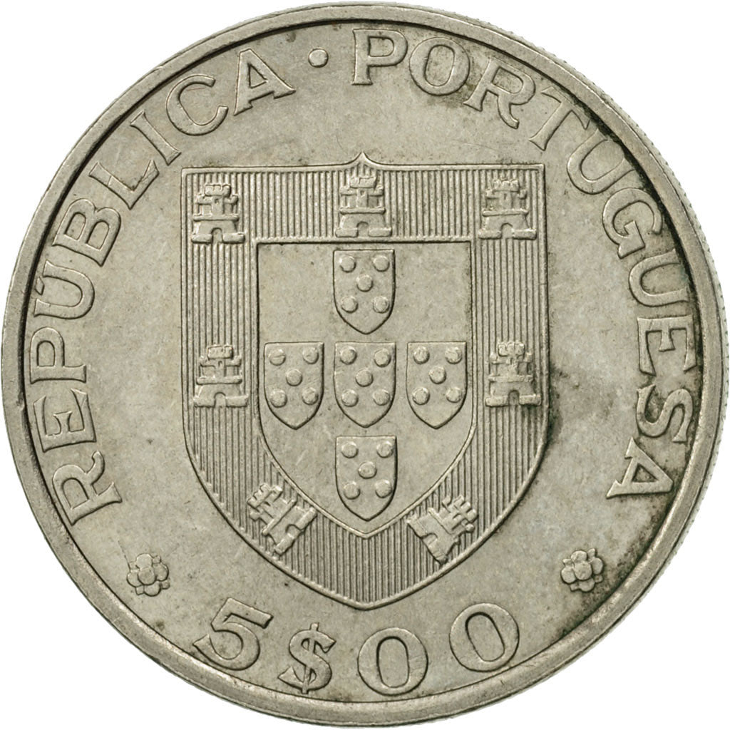 Coin, Portugal, 5 Escudos, 1983, AU(50-53), Copper-nickel, KM:618