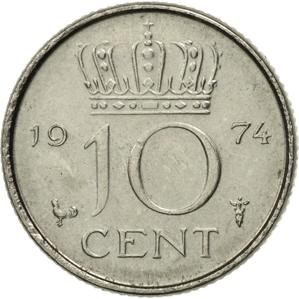 Monnaie, Pays-Bas, Juliana, 10 Cents, 1974, SUP+, Nickel, KM:182