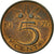 Moneta, Holandia, Juliana, 5 Cents, 1976, AU(55-58), Bronze, KM:181