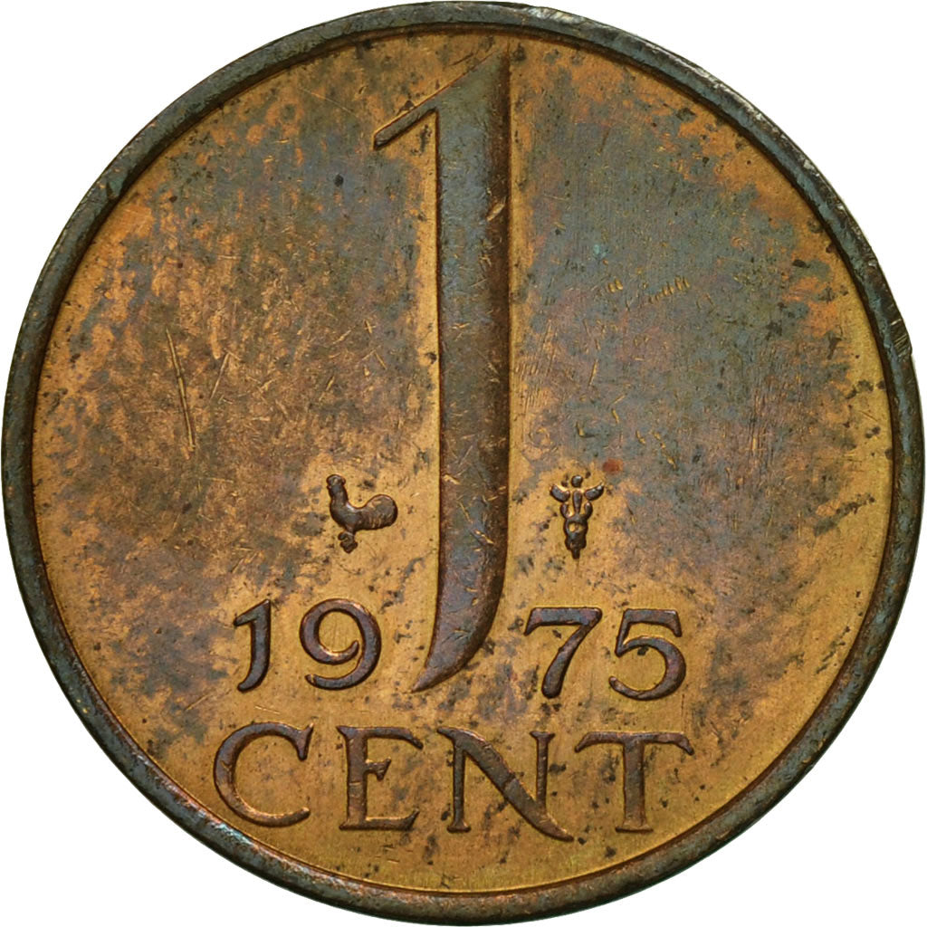 Coin, Netherlands, Juliana, Cent, 1975, AU(55-58), Bronze, KM:180