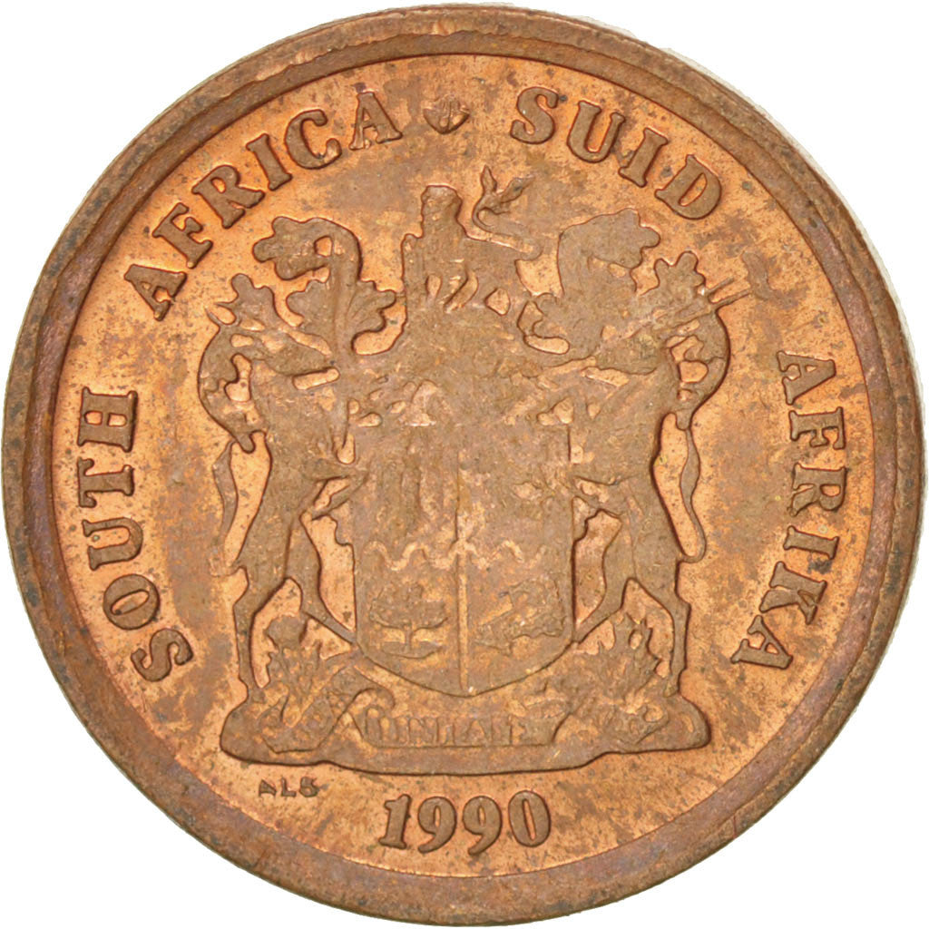 SOUTH AFRICA, Cent, 1990, KM #132, MS(63), Copper Plated Steel, 15