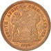 SOUTH AFRICA, Cent, 1990, KM #132, MS(63), Copper Plated Steel, 15