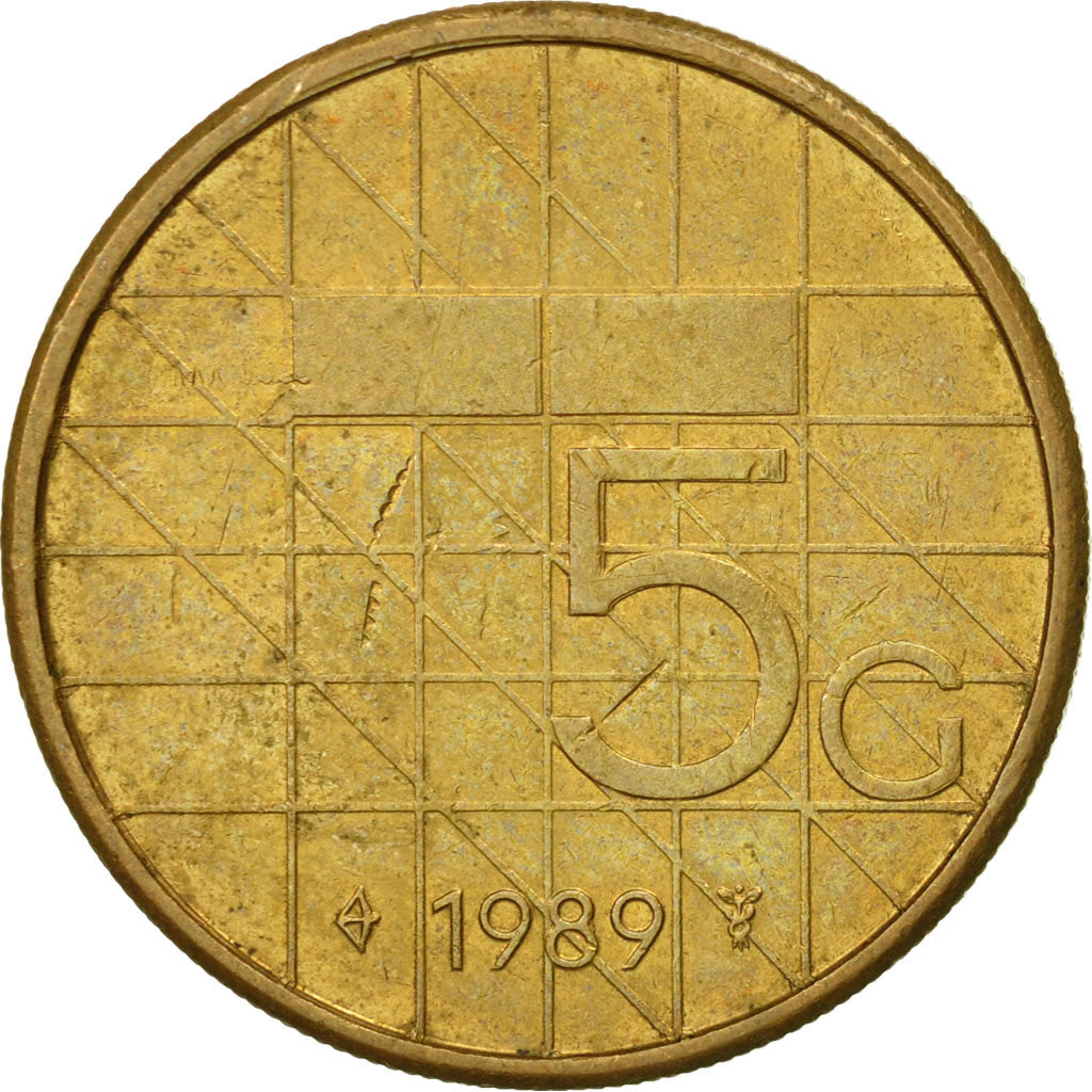 Coin, Netherlands, Beatrix, 5 Cents, 1989, AU(50-53), Bronze, KM:202