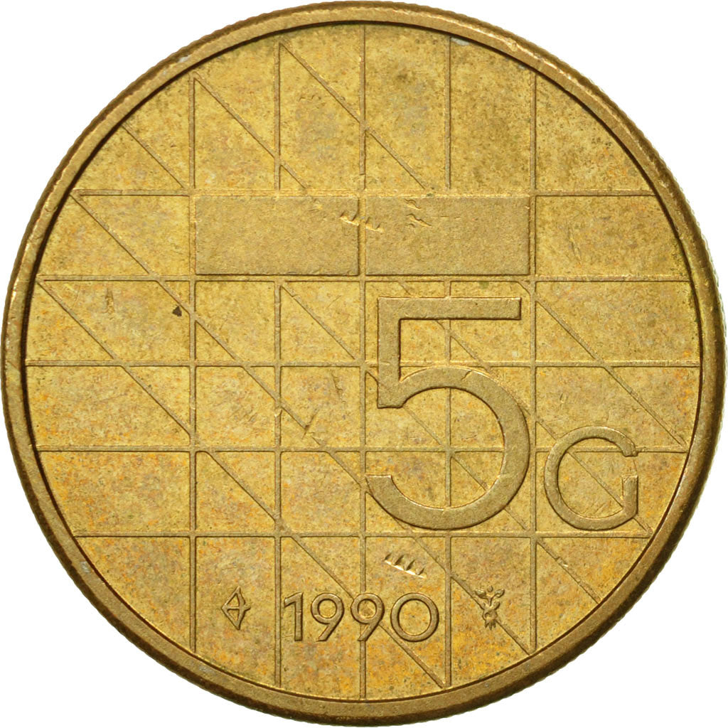 Munten, Nederland, Beatrix, 5 Cents, 1990, ZF+, Bronze, KM:202