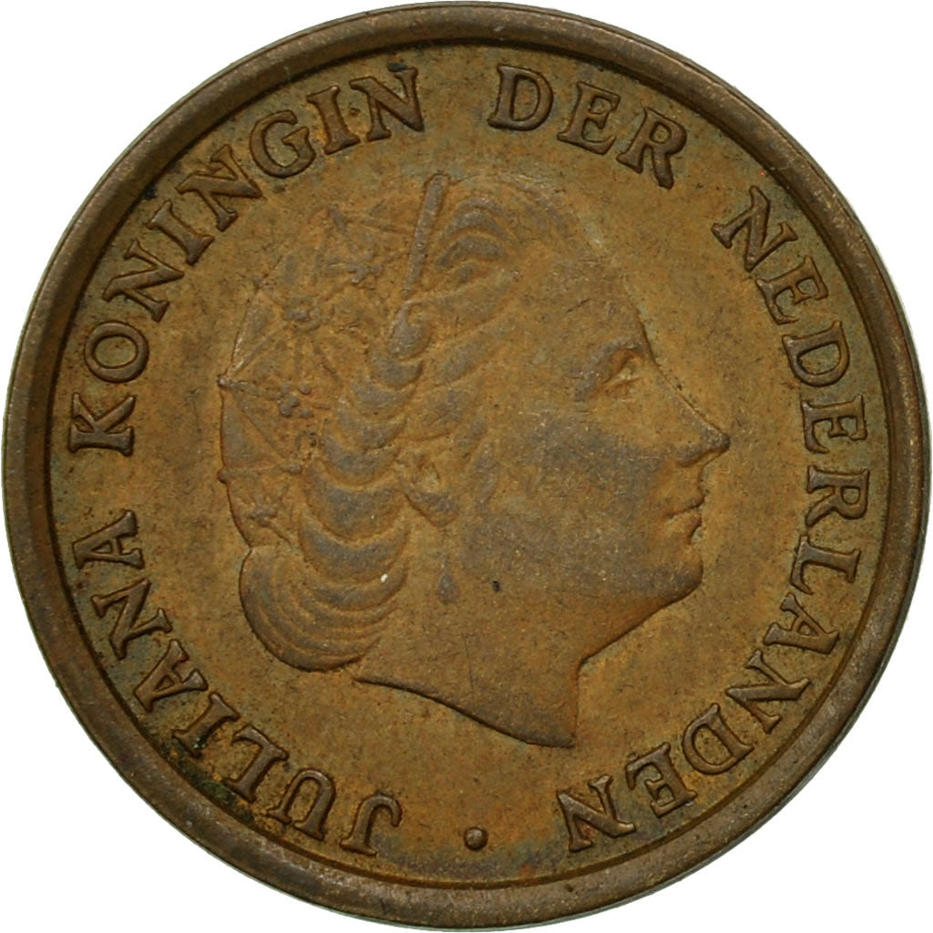 Coin, Netherlands, Juliana, Cent, 1972, AU(50-53), Bronze, KM:180