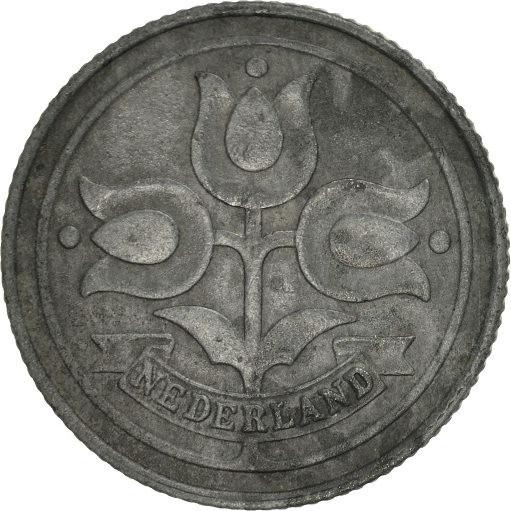 Netherlands, Wilhelmina I, 10 Cents, 1943, AU(50-53), Zinc, KM:173