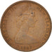 Monnaie, Nouvelle-Zélande, Elizabeth II, Cent, 1967, TTB+, Bronze, KM:31.1
