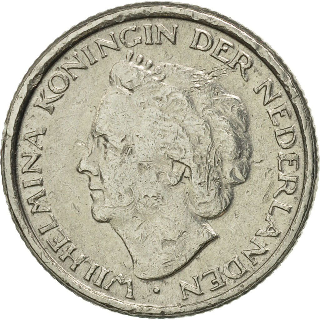 Coin, Netherlands, Wilhelmina I, 10 Cents, 1948, EF(40-45), Nickel, KM:177