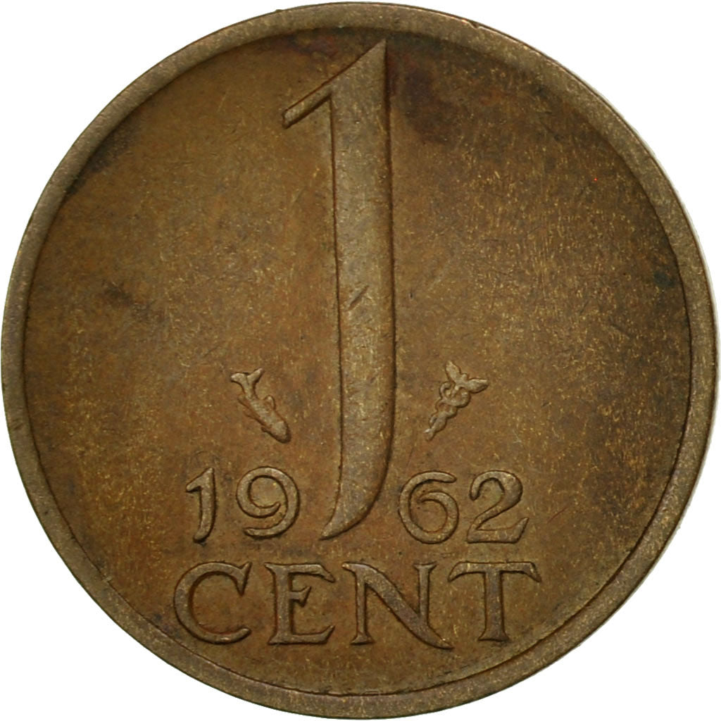 Coin, Netherlands, Juliana, Cent, 1962, EF(40-45), Bronze, KM:180