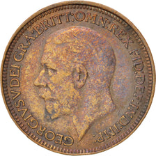 GREAT BRITAIN, Farthing, 1929, KM #825, AU(50-53), Bronze, 20