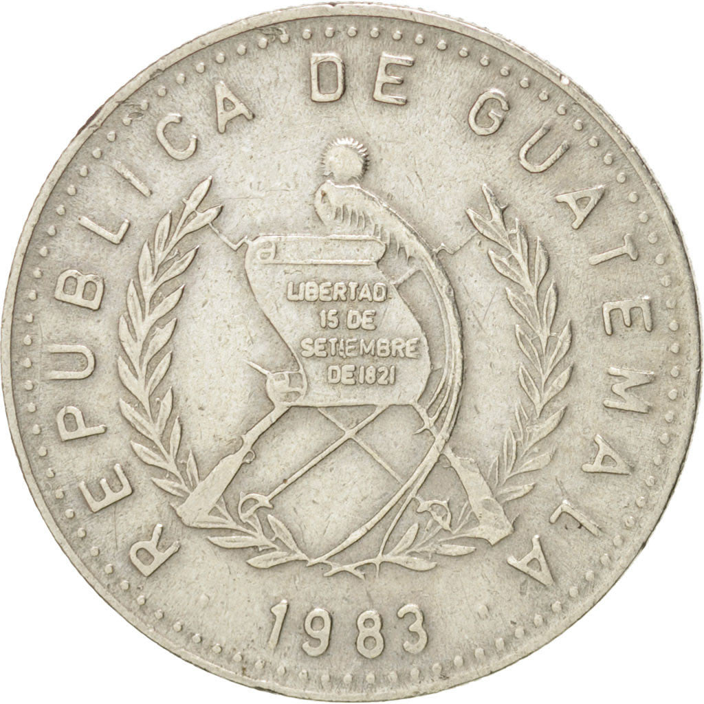 Guatemala, 10 Centavos, 1983, BB, Rame-nichel, KM:277.4