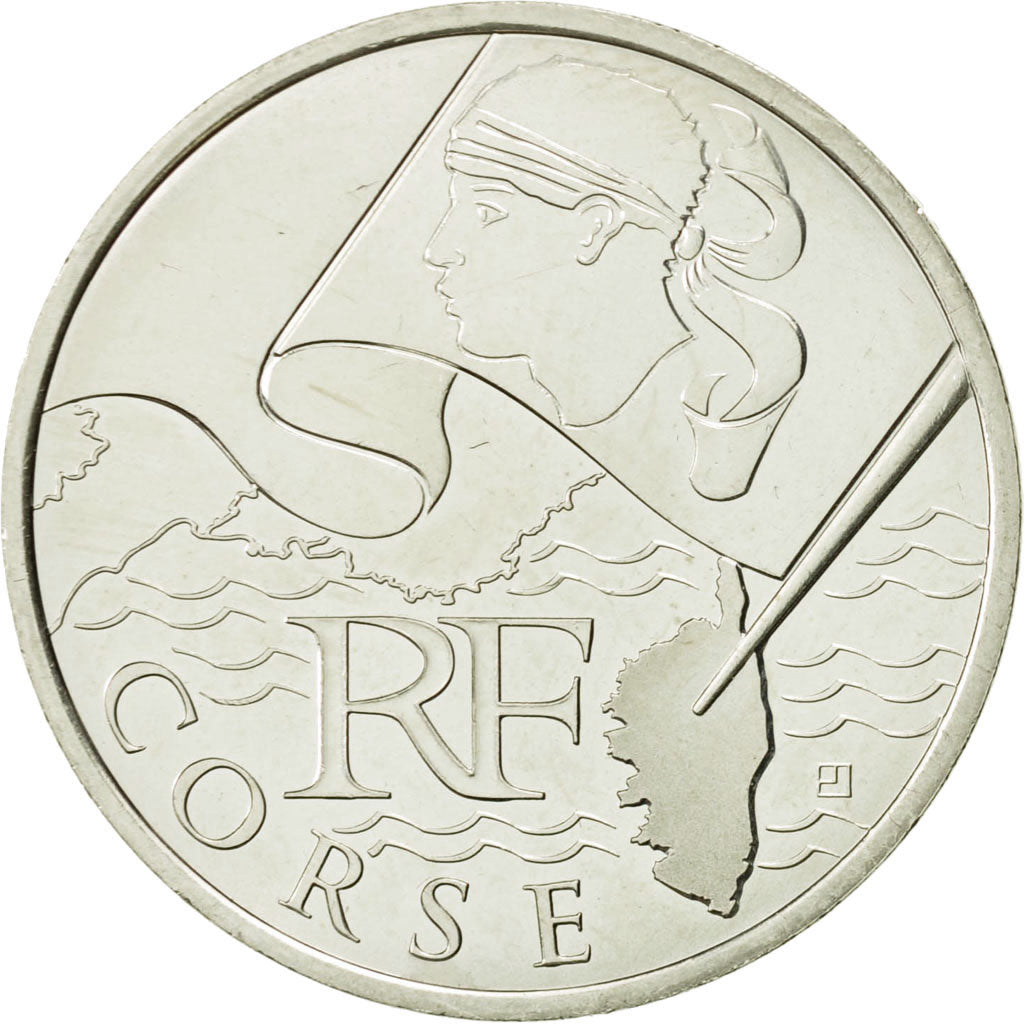 France, 10 Euro, Corse, 2010, MS(63), Silver, KM:1658