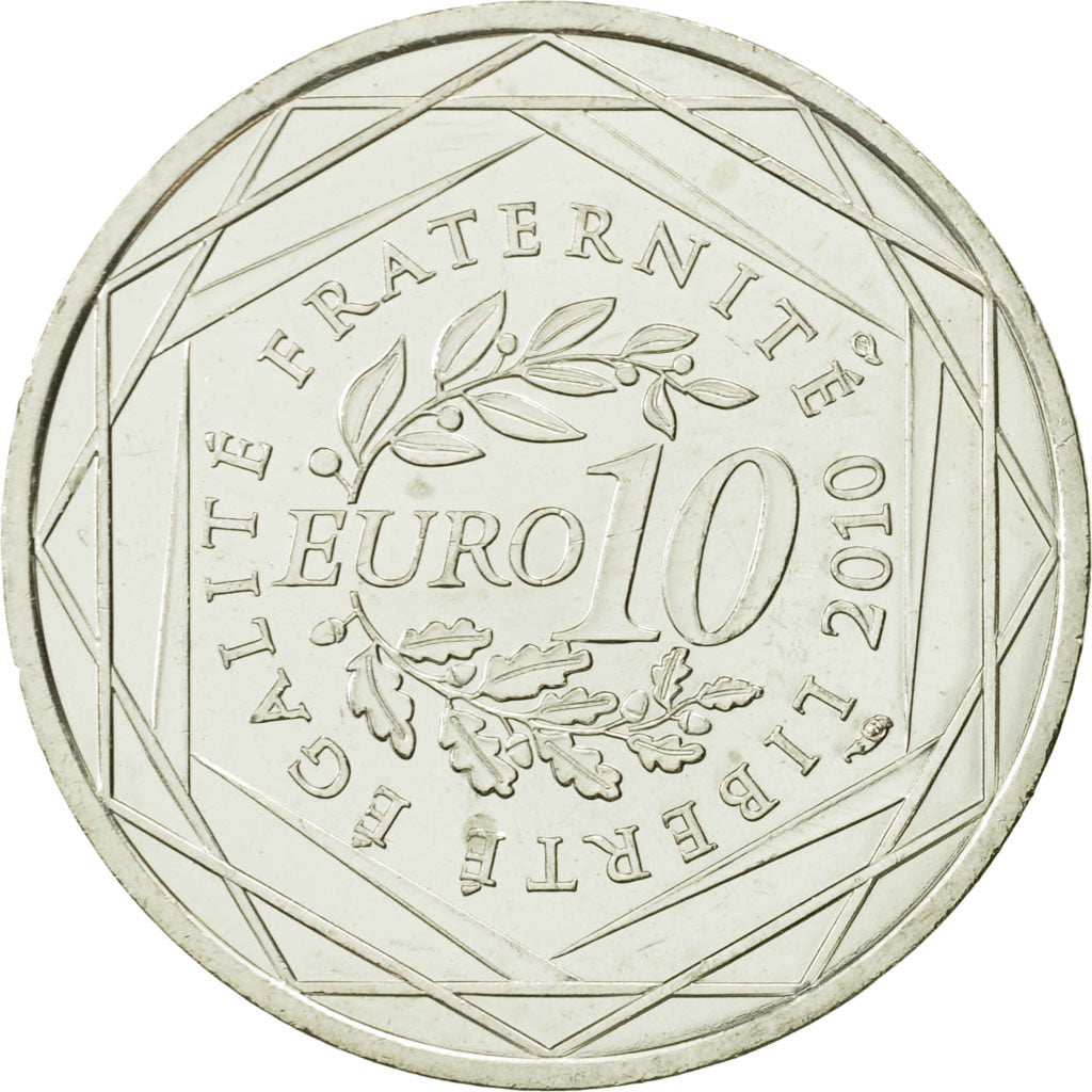 France, 10 Euro, Martinique, 2010, MS(63), Silver, KM:1662