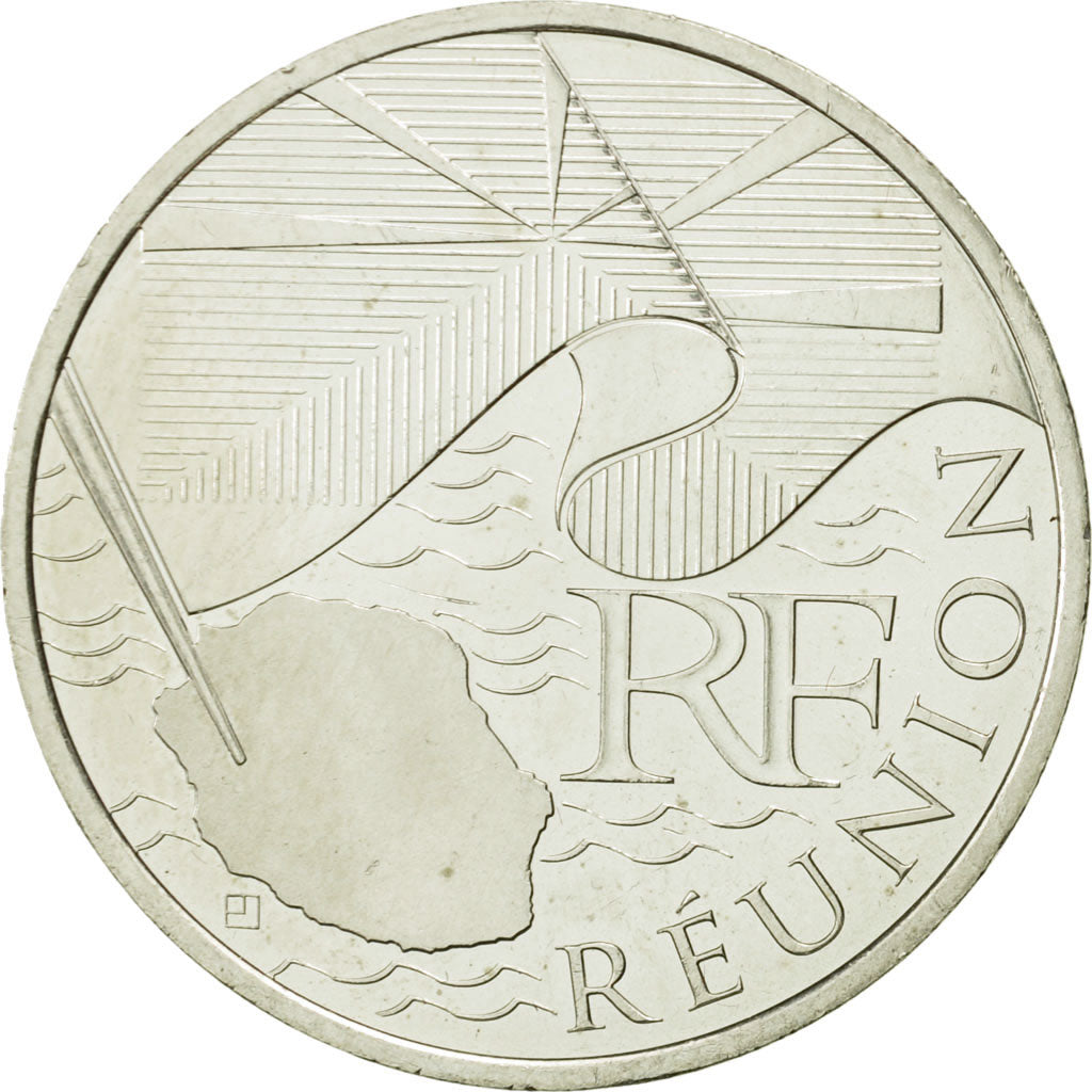 France, 10 Euro, Réunion, 2010, MS(63), Silver, KM:1669