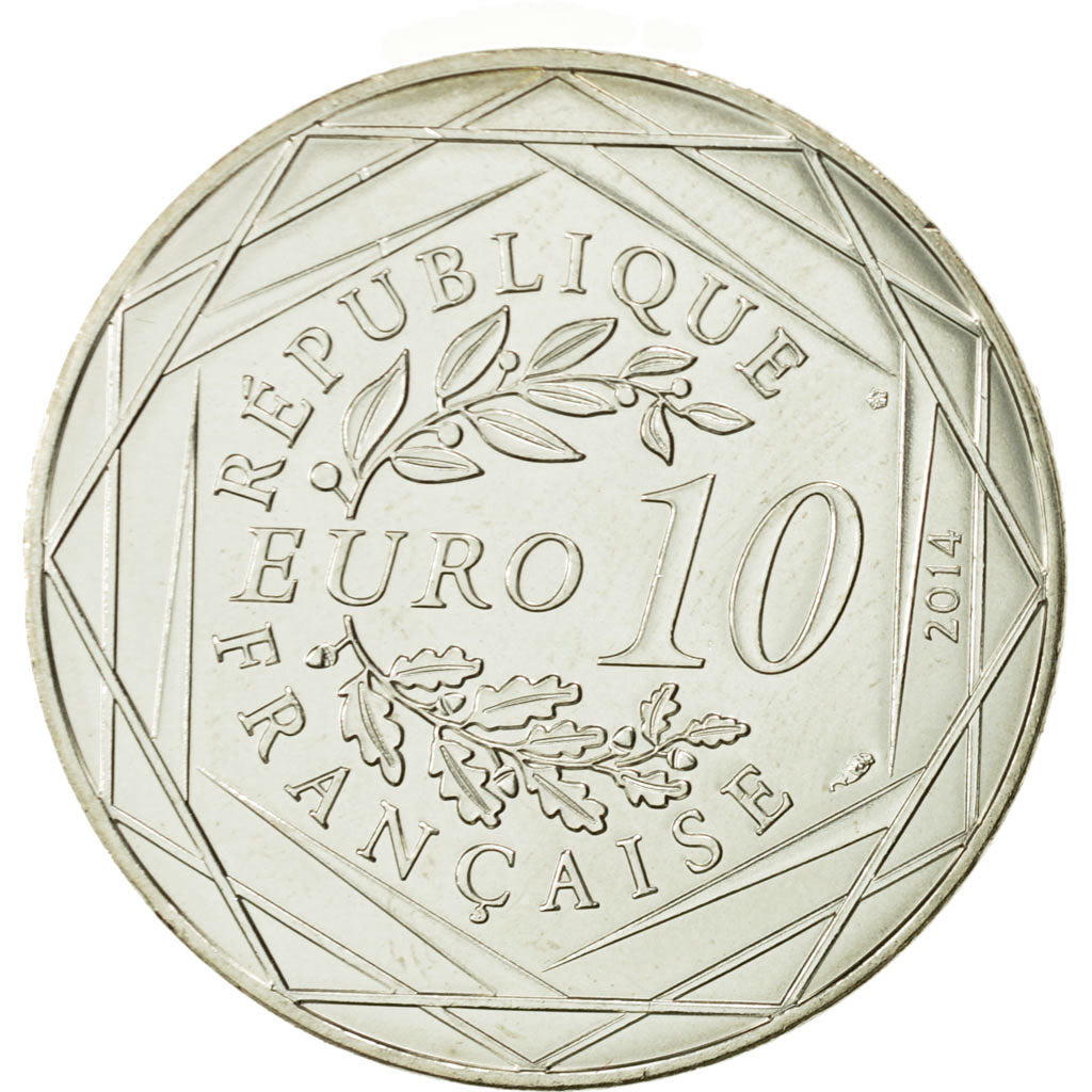 Coin, France, 10 Euro, Fraternité Eté Sempé, 2014, MS(63), Silver