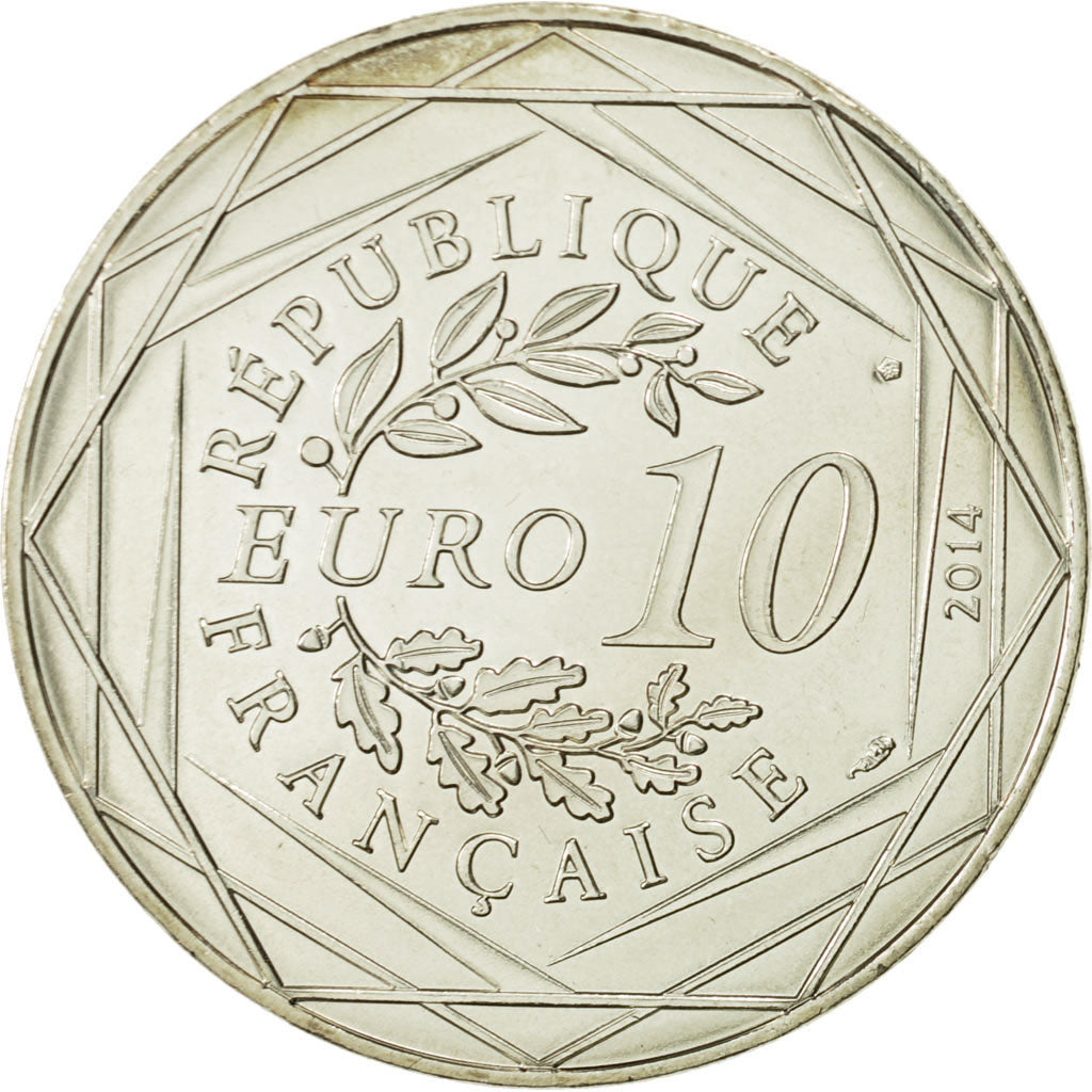 Coin, France, 10 Euro, Fraternité Eté Sempé, 2014, MS(63), Silver