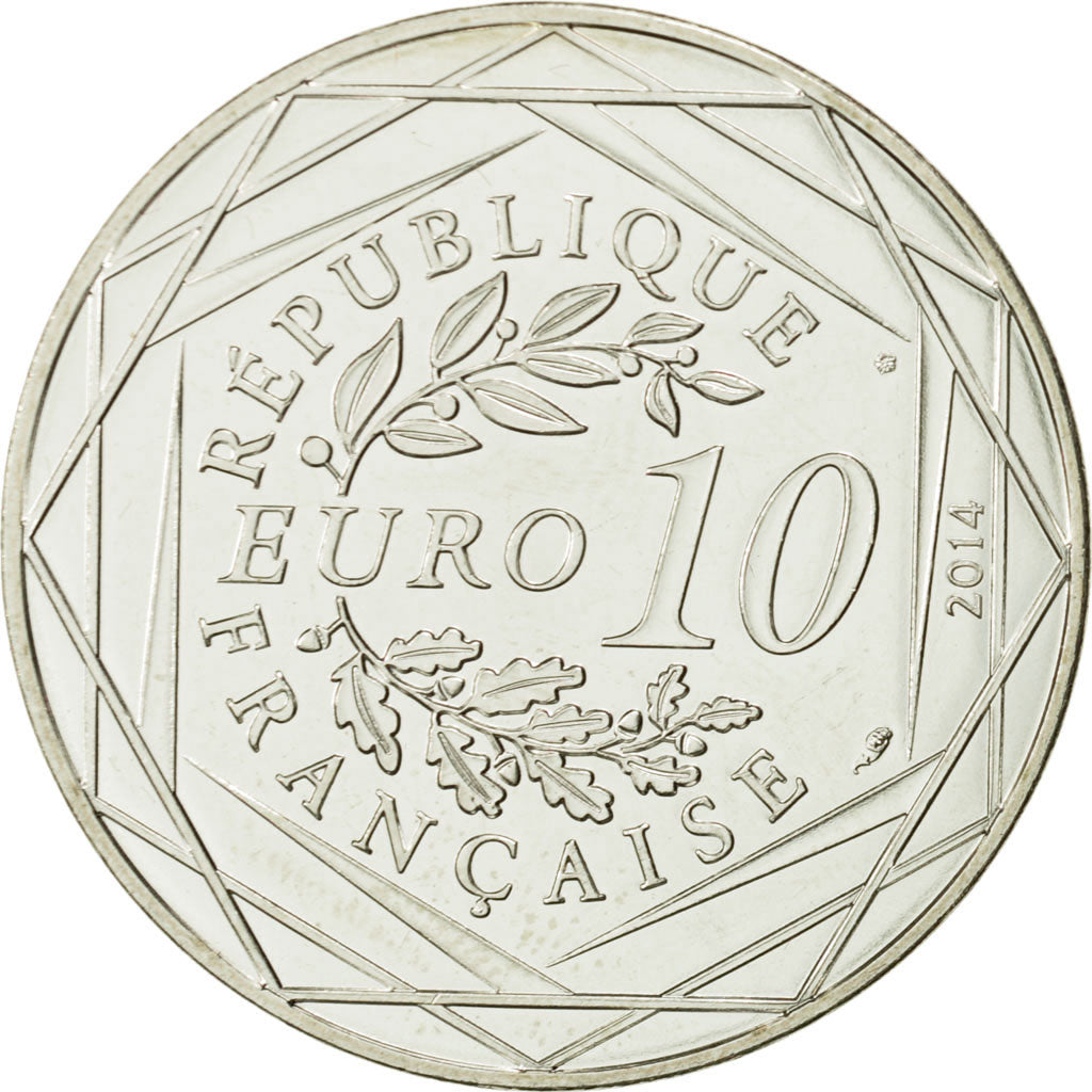 Coin, France, 10 Euro, Fraternité Hiver Sempé, 2014, MS(63), Silver