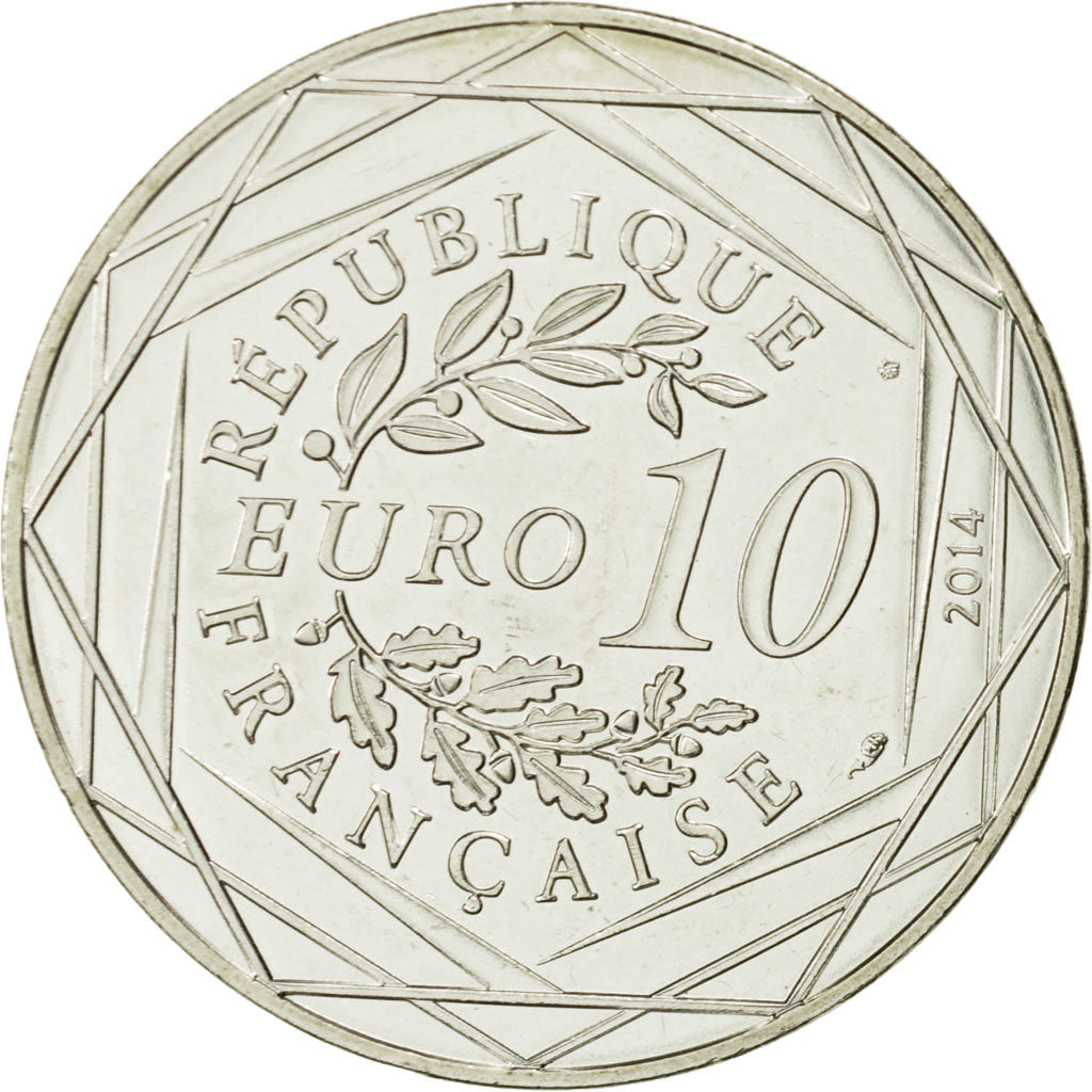 Coin, France, 10 Euro, Fraternité Hiver Sempé, 2014, MS(63), Silver