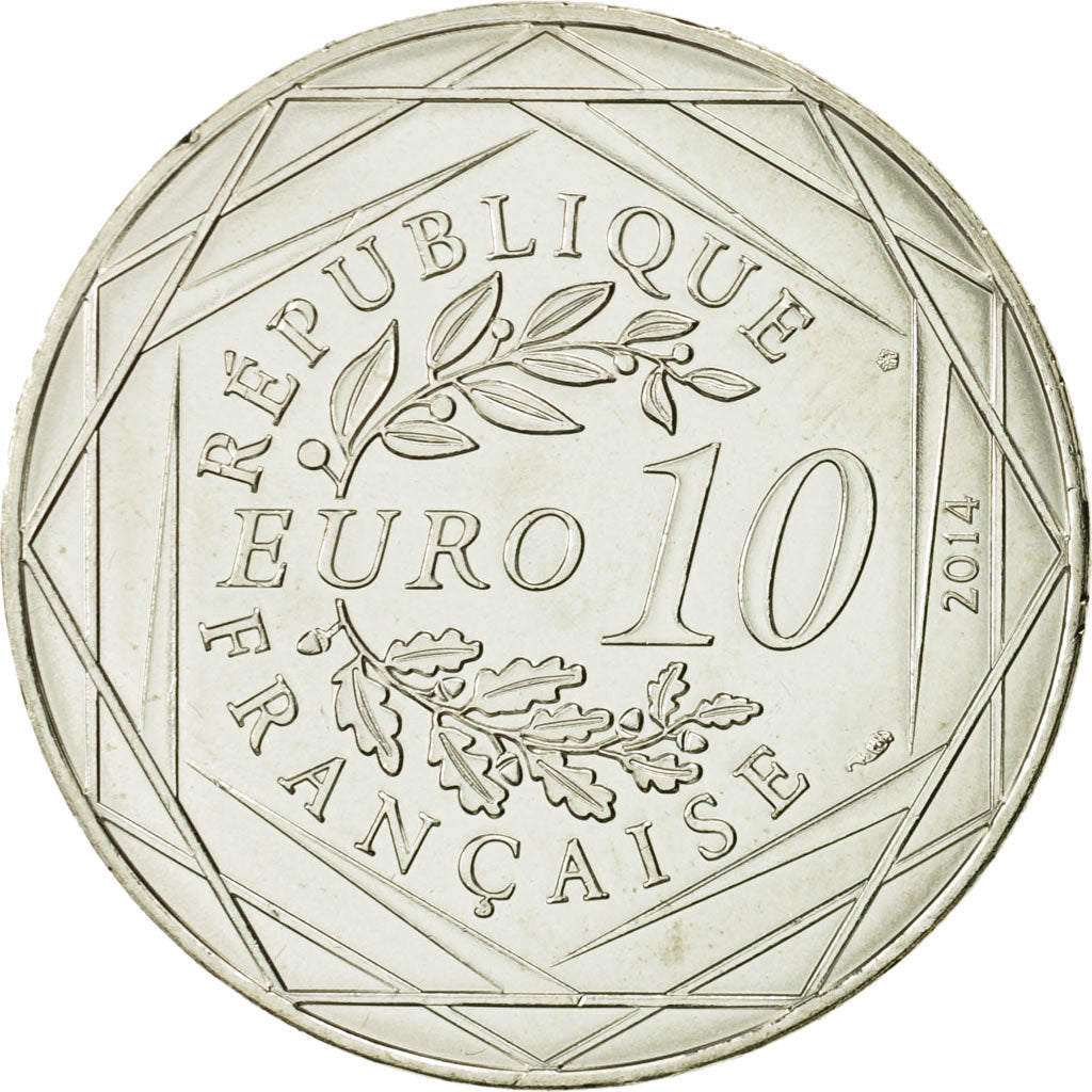 Coin, France, 10 Euro, Liberté Eté Sempé, 2014, MS(63), Silver