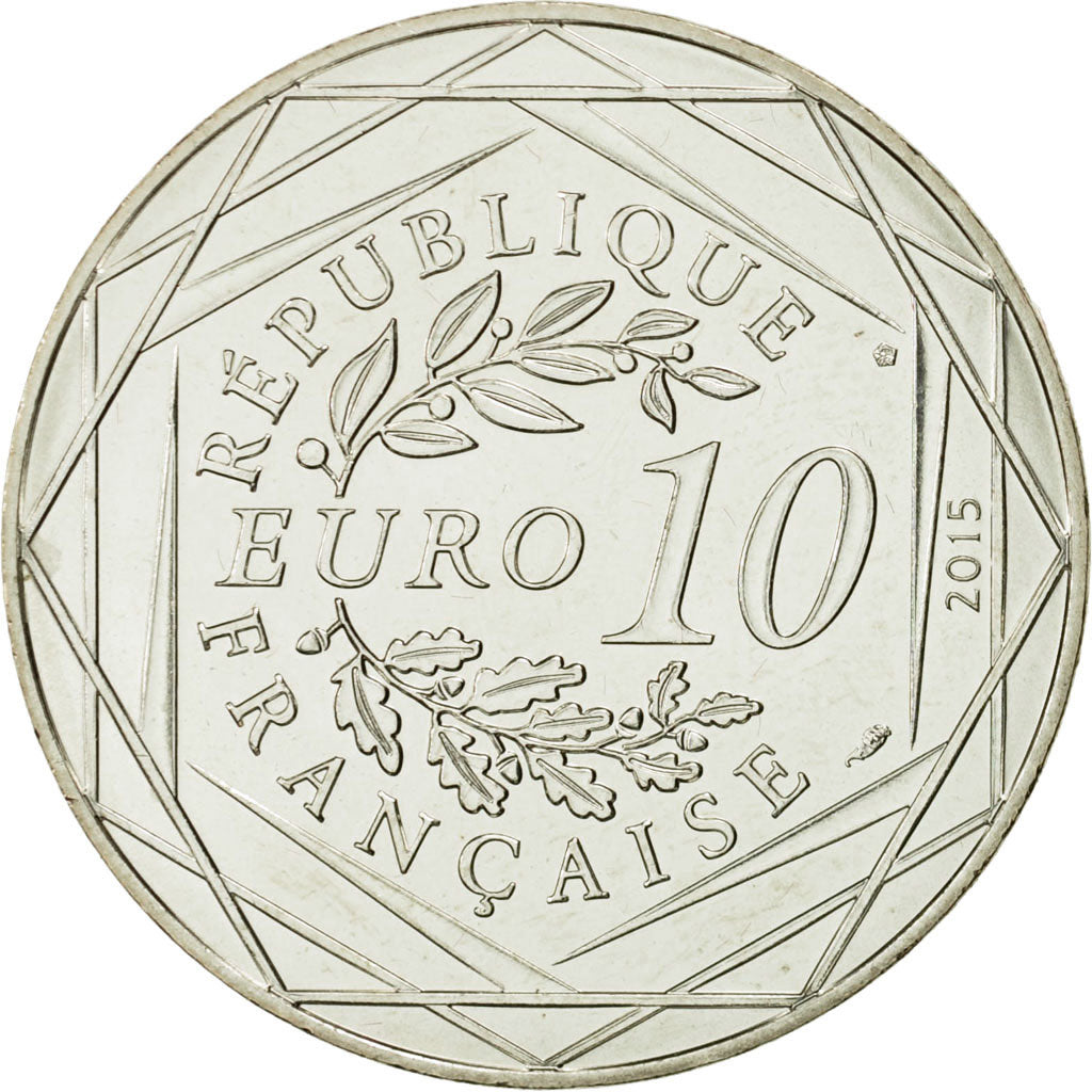 Coin, France, 10 Euro, Liberté, Obélix, 2015, MS(63), Silver