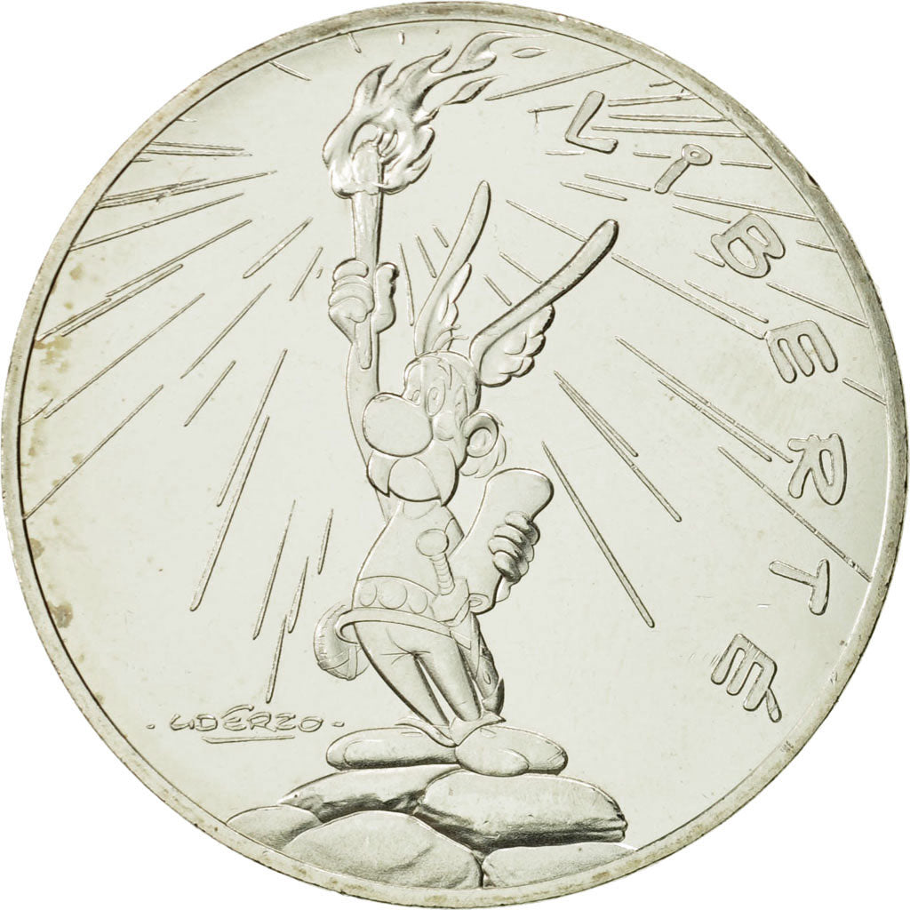 Coin, France, 10 Euro, Liberté Astérix Flamme, 2015, MS(63), Silver