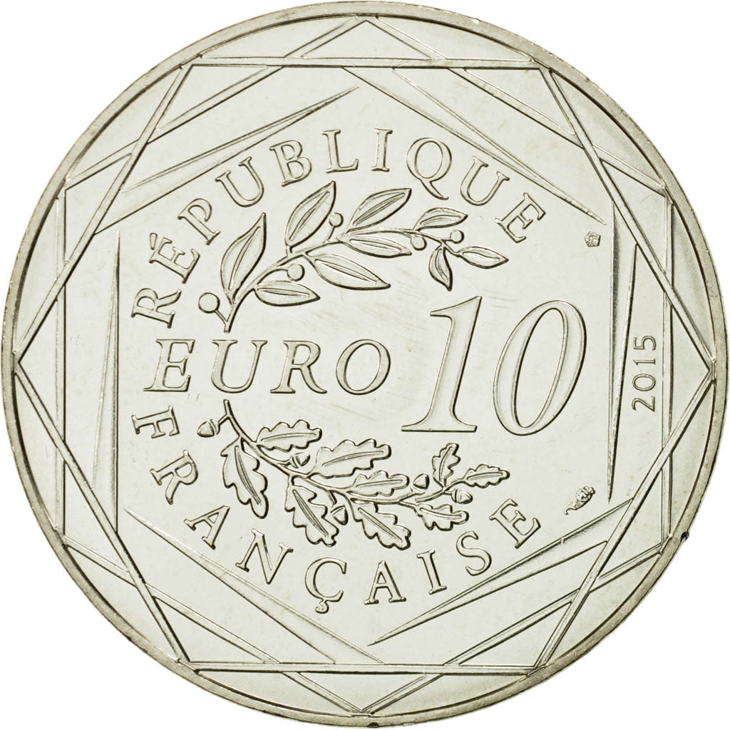Coin, France, 10 Euro, Liberté, Astérix Potion, 2015, MS(63), Silver