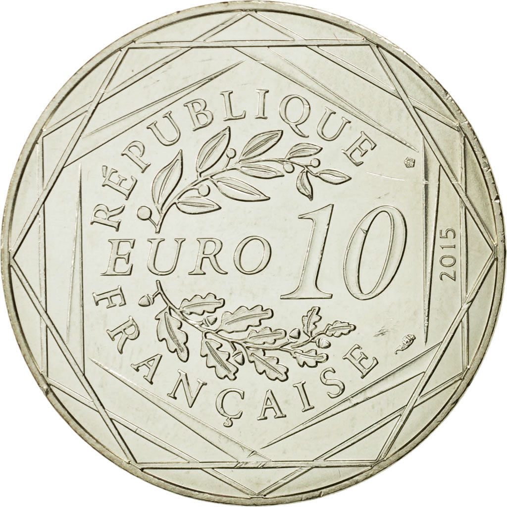 Coin, France, 10 Euro, Liberté, Astérix Obélix à cheval, 2015, MS(63)