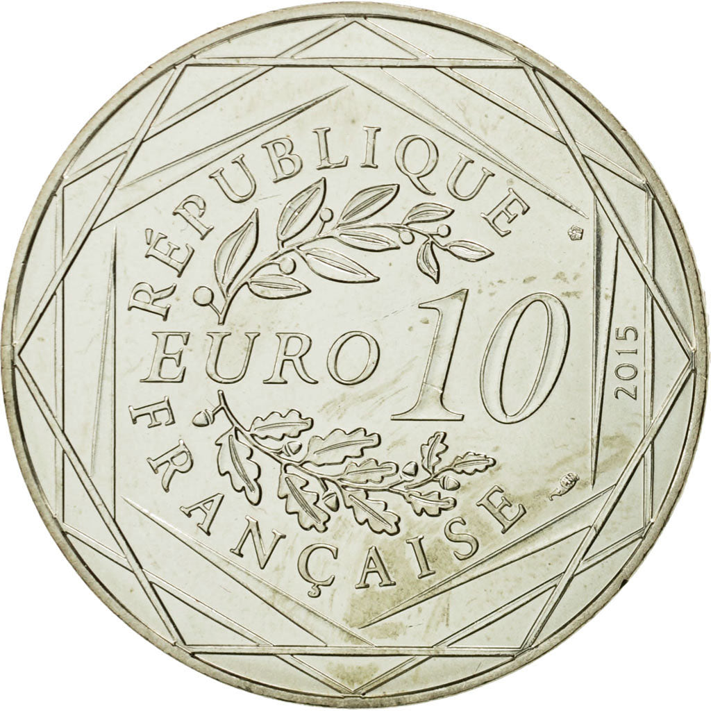 Coin, France, 10 Euro, Liberté, Astérix Obélix à cheval, 2015, MS(63)