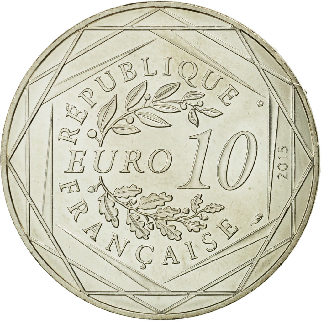 Moneta, Francia, 10 Euro, Liberté Obélix chez les Bretons, 2015, SPL, Argento