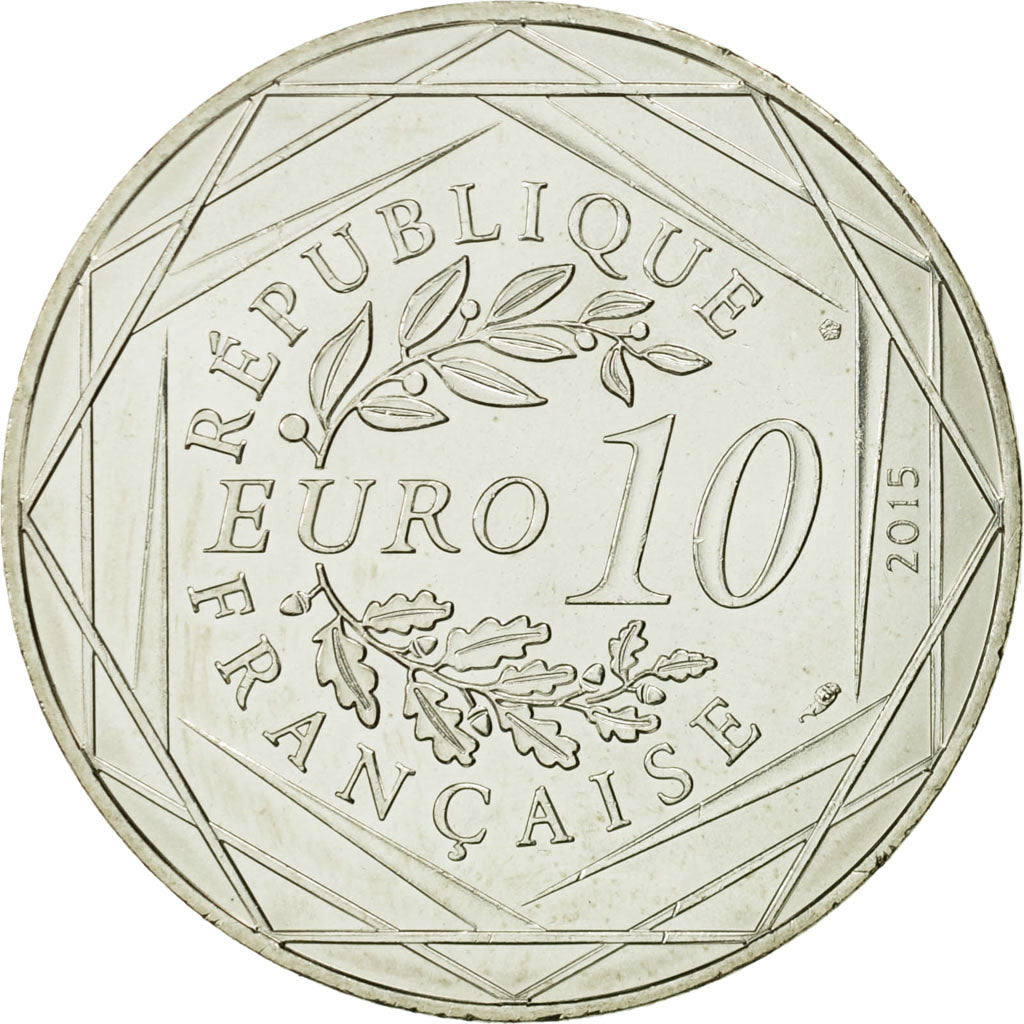 Coin, France, 10 Euro, Liberté Obélix chez les Bretons, 2015, MS(63), Silver
