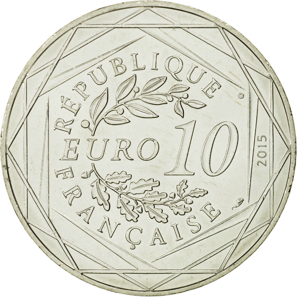 Coin, France, 10 Euro, Liberté Obélix chez les Bretons, 2015, MS(63), Silver