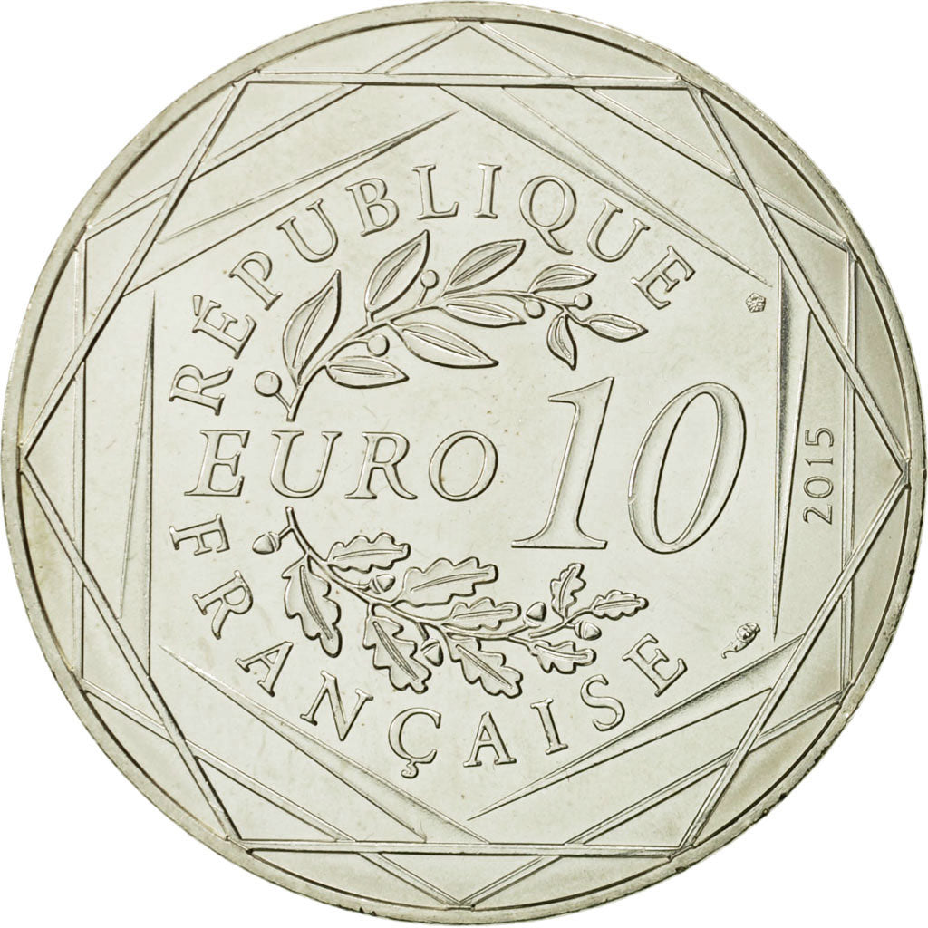 Coin, France, 10 Euro, Liberté Obélix chez les Bretons, 2015, MS(63), Silver