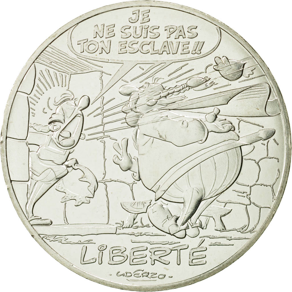 Coin, France, 10 Euro, Liberté, Obélix, Bonemine, 2015, MS(63), Silver