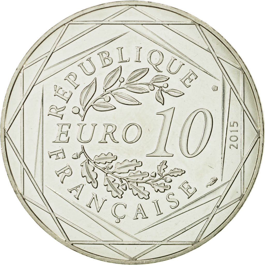 Coin, France, 10 Euro, Liberté, Obélix, Bonemine, 2015, MS(63), Silver