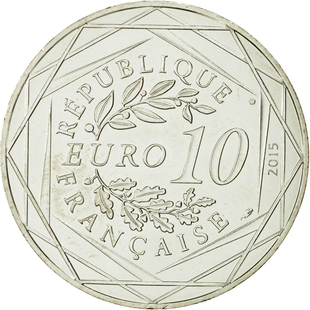 Coin, France, 10 Euro, Liberté Astérix, Obélix, 2015, MS(63), Silver
