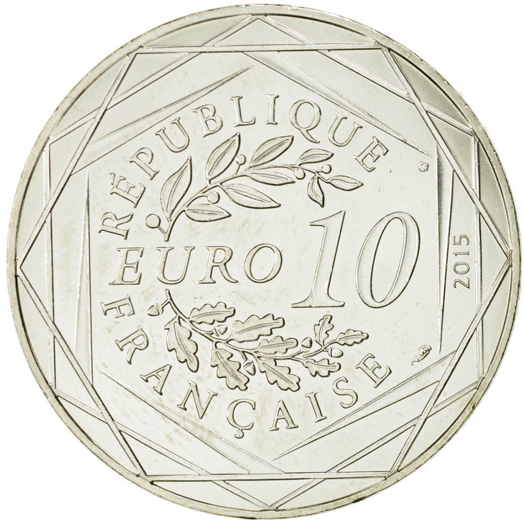 Coin, France, 10 Euro, Liberté Astérix, Obélix, 2015, MS(63), Silver